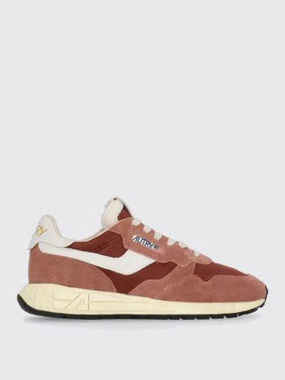 Autry Reelwind Leather-trimmed Suede And Shell Sneakers In Pink