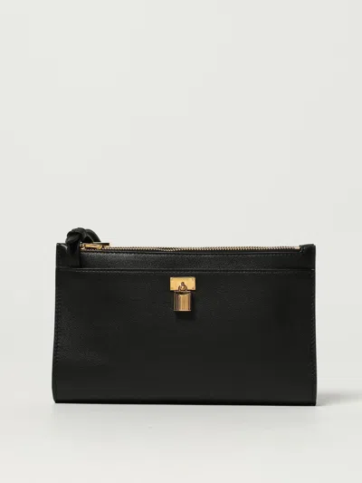 Tom Ford Natural Grain Leather Padlock Mini Bag On Strap In Black