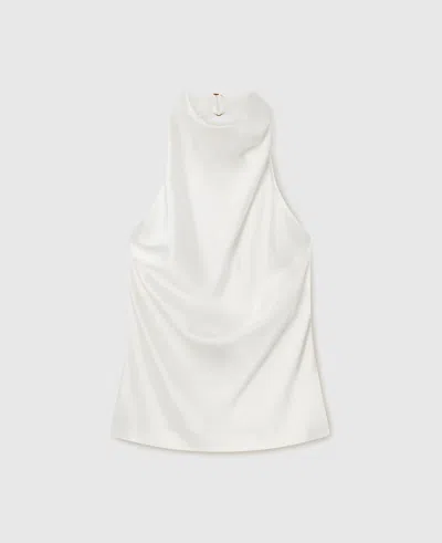 Stella Mccartney Cowl Neck Satin Halter Top In White