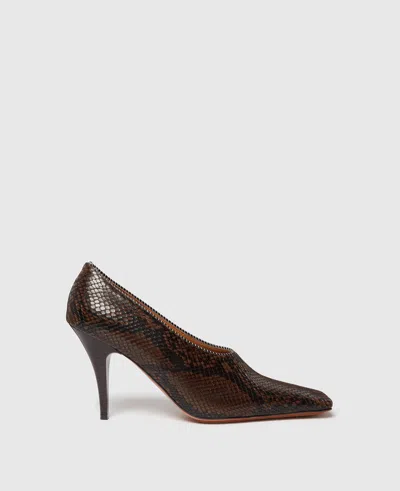 Stella Mccartney Snakeskin Embossed Faux Leather Pump In Multi