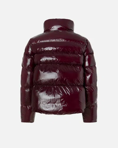 Pinko Doudoune Caban En Nylon Cristal In Burgundy