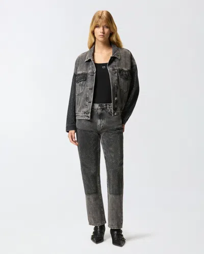 Pinko Grey Jeans With Rhinestone Applications