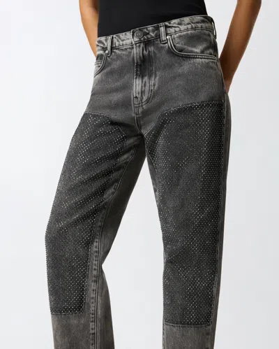 Pinko Grey Jeans With Rhinestone Applications