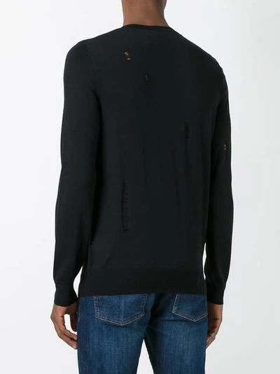 Shop Alexander Mcqueen Distressed Jumper In Black