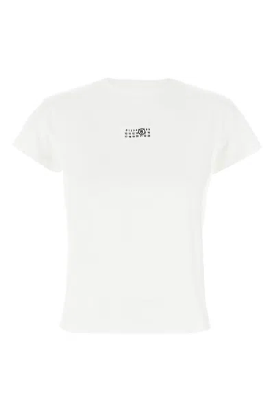 Mm6 Maison Margiela Mm6 By Maison Margiela Numeric Cotton Jersey T-shirt In White