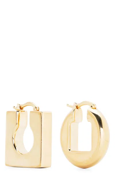 Jacquemus Les Boucles Rond Carre Earrings In Gold
