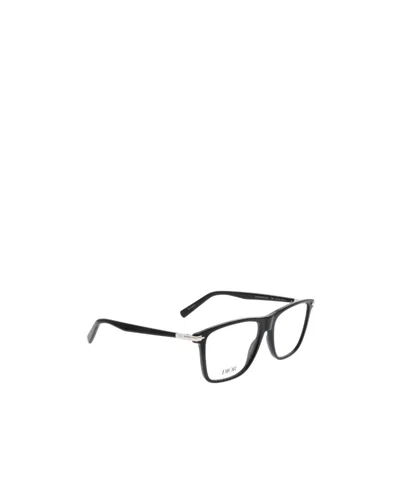 Dior Logo-debossed Square-frame Glasses In Black