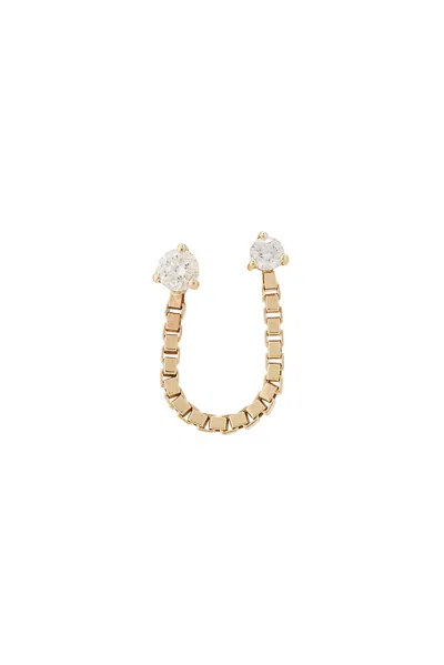 Stone And Strand Diamond Block Chain Double Stud Earring In Gold
