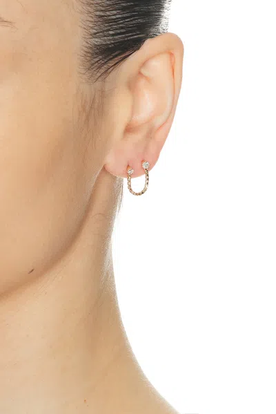 Stone And Strand Diamond Block Chain Double Stud Earring In Gold