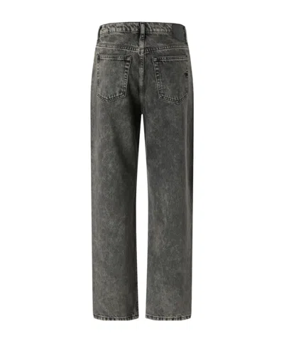 Pinko Grey Jeans With Rhinestone Applications In Black