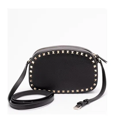 Valentino Garavani Valentino Rockstud Mini Grainy Leather Crossbody In Black