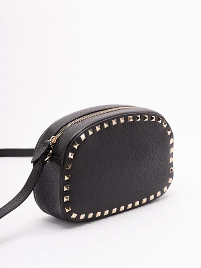 Valentino Garavani Valentino Rockstud Mini Grainy Leather Crossbody In Black