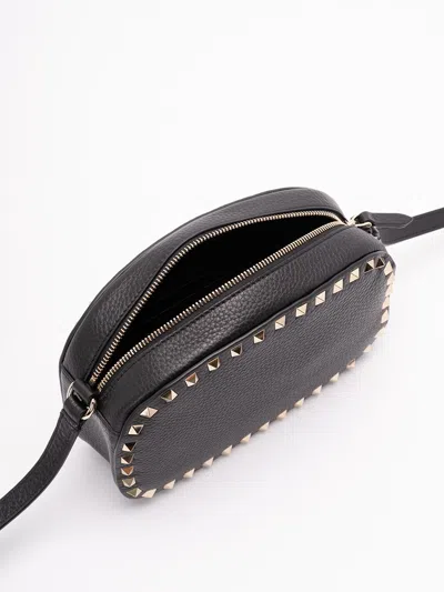 Valentino Garavani Valentino Rockstud Mini Grainy Leather Crossbody In Black