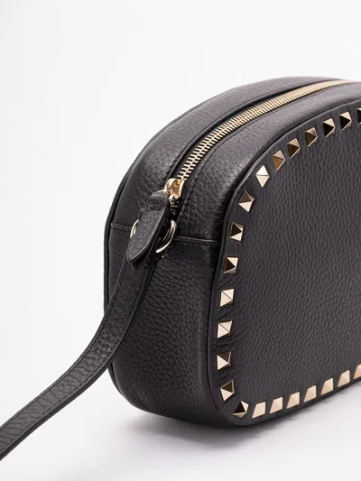 Valentino Garavani Valentino Rockstud Mini Grainy Leather Crossbody In Black