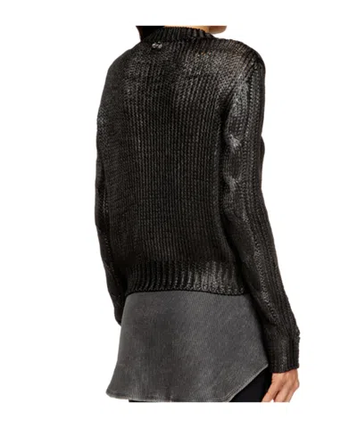 Diesel Cable Knit Crewneck Sweater In Black