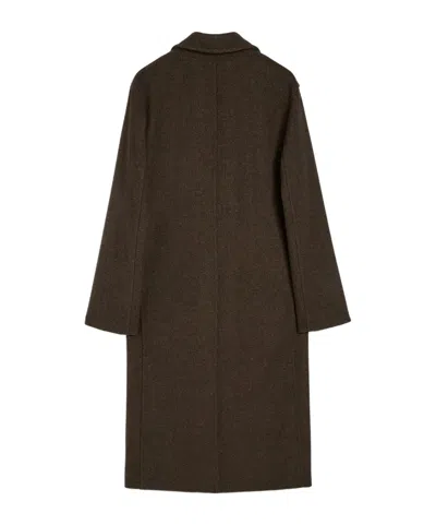 Jil Sander Mélange-effect Coat In Brown