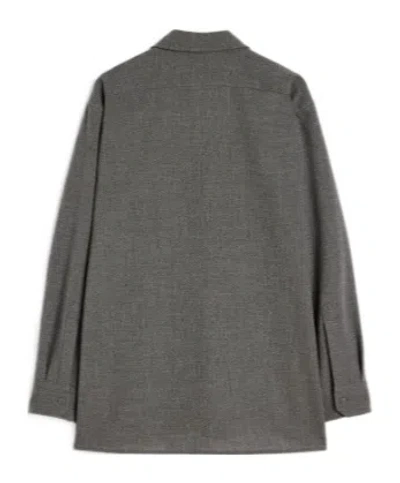 Jil Sander Wool Canvas Shirt In Gray