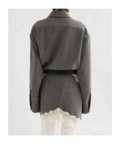 Jil Sander Wool Canvas Shirt In Gray