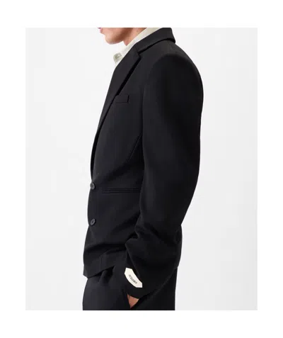 Jacquemus Fernando Double-breasted Padded-shoulder Blazer In Black