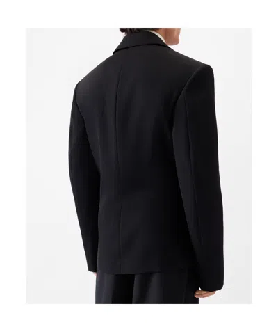 Jacquemus Fernando Double-breasted Padded-shoulder Blazer In Black