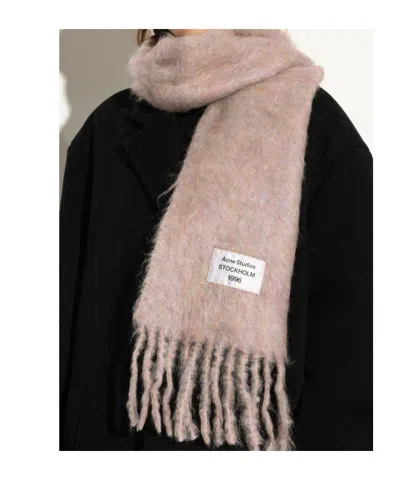 Acne Studios Wool Scarf Logo Ca0392wo R Ai4 In Brown