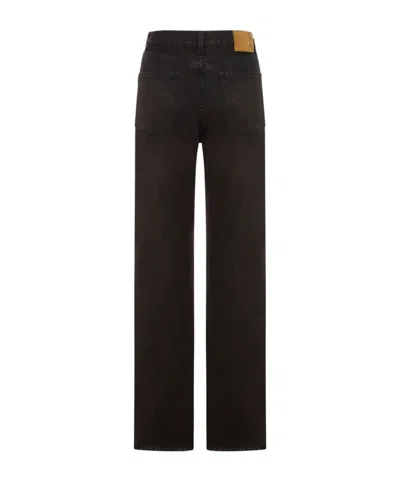 Haikure Brown Vintage Effect Korea Jeans In Black