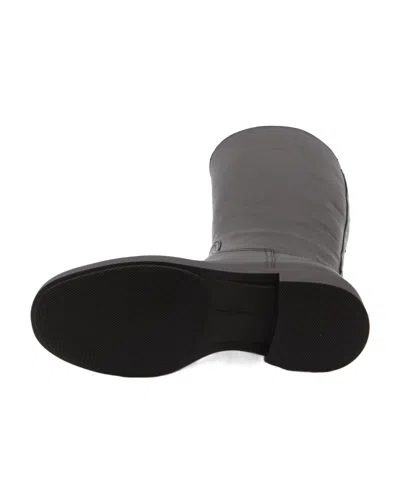 Gianvito Rossi High Leather Boots With Gold Back Detail In Black