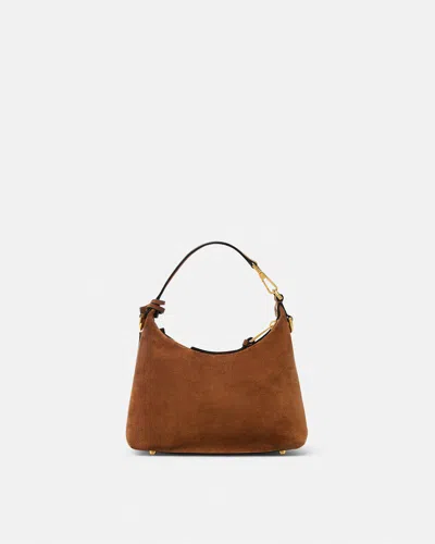 Versace Tag Shoulder Bag In Brown