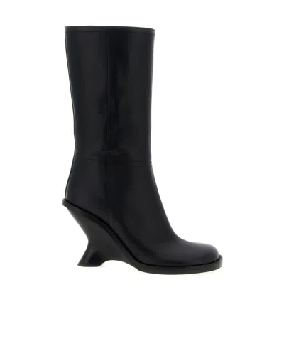 Dries Van Noten Stivali In Pelle Nera Donna In Black