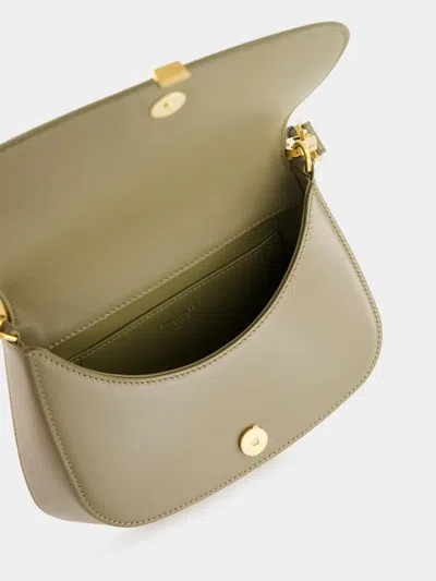 Saint Laurent Mini Voltaire Calfskin Leather Shoulder Bag In Brown