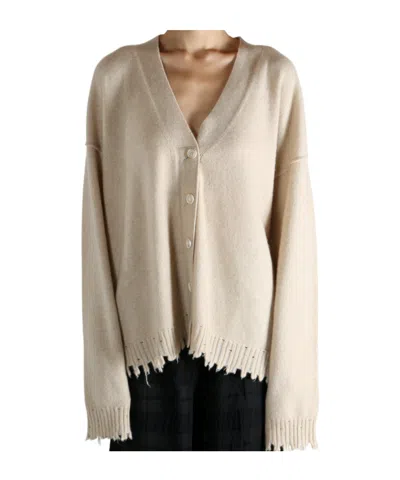 Uma Wang Beige Cashmere Knit Over Cardigan In Neutral