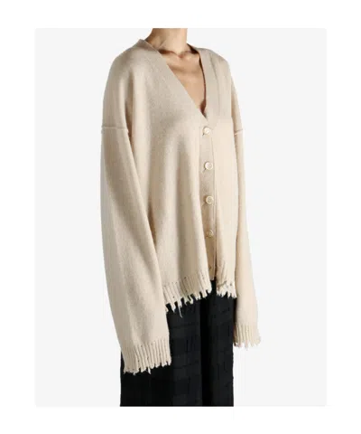 Uma Wang Beige Cashmere Knit Over Cardigan In Neutral