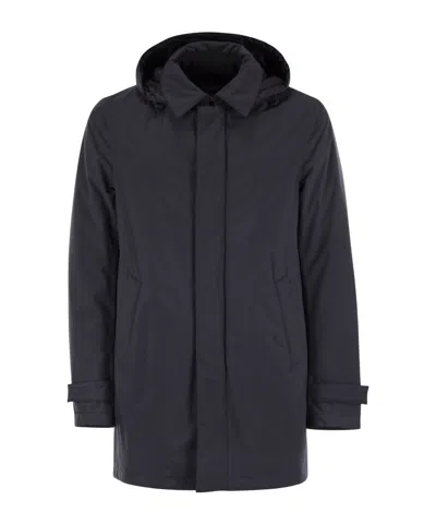 Herno Men's Padded Jacket With Detachable Hood In Black