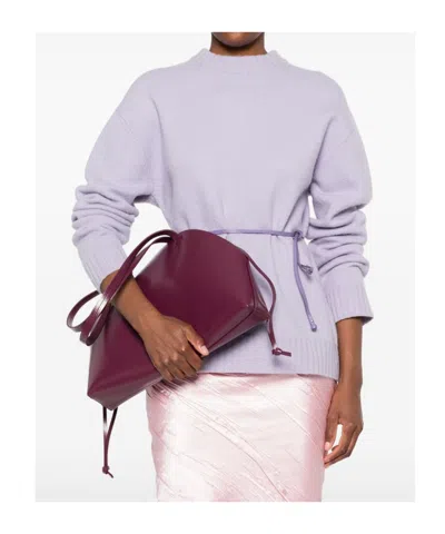 Jil Sander Medium Curved Shoulder Bag In Purple