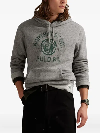 Polo Ralph Lauren Graphic-print Hoodie In Gray