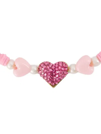 Shourouk Heart-embellished Necklace In Pink