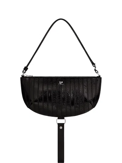 Courrèges Courreges Women Holy Eclipse Leather Shoulder Bag In Black