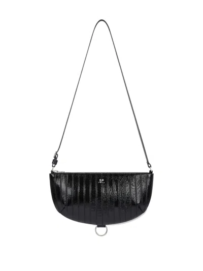 Courrèges Courreges Women Holy Eclipse Leather Shoulder Bag In Black