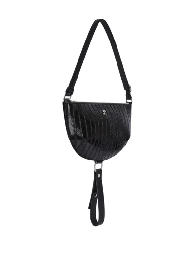 Courrèges Courreges Women Holy Eclipse Leather Shoulder Bag In Black