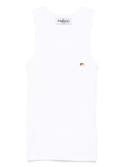 Fiorucci Angels Patch White Tank Top In White