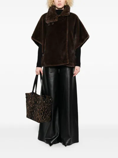 Pinko Short-sleeve Jacket In Brown