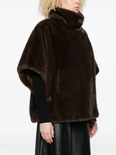 Pinko Short-sleeve Jacket In Brown
