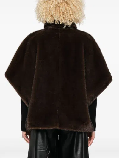 Pinko Short-sleeve Jacket In Brown