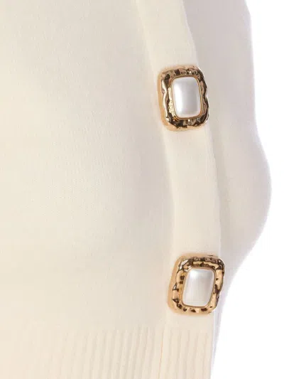 Self-portrait Womens Cream Cropped Embellished Stretch-wool Blend Cardigan In Neutral