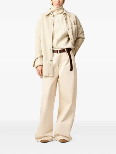 Ami Alexandre Mattiussi Ami Paris Women Super Wide Denim Jeans In Neutral