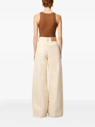 Ami Alexandre Mattiussi Ami Paris Women Super Wide Denim Jeans In Neutral