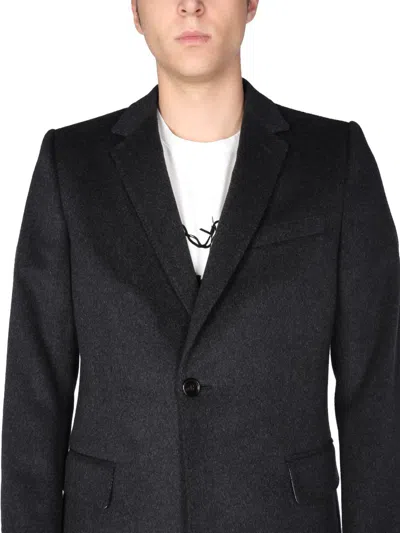 Dolce & Gabbana Single-breasted Velours Coat In Black