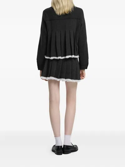 Barrie Pleated-hem Button-front Jacket In Gray