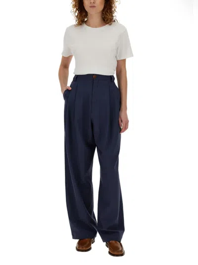 Alysi Canvas Pants In Blue
