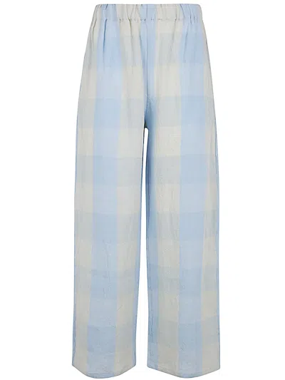 Apuntob Check-patterned Trousers In Blue